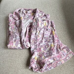 Roller Rabbit Pink Multicolor Monkey Print Kids Pajama Set